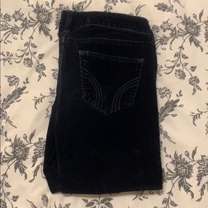 velvet navy blue super skinny jeans